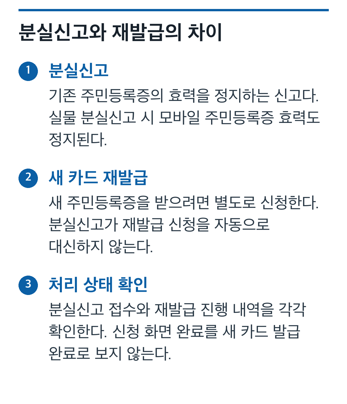분실신고의 실물·모바일 효력 정지와 별도 재발급 신청을 구분한 절차 카드